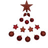 Набор пластиковых шаров с верхушкой HOUSE OF SEASONS, Ø 8 см, красный, 40 шт. 84037